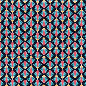 Geometric pattern in blue background