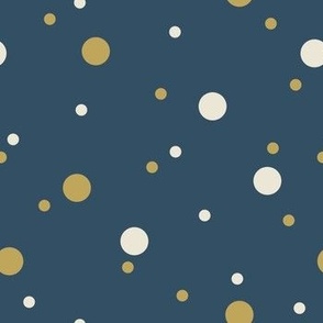 NAVY MUSTARD DOTTY RANDOM DOT