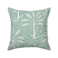 Exotic Palm Trees - Decorative, Tropical Nature in Vintage Fresh Peppermint / Large / Eva Matise