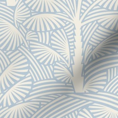 Exotic Palm Trees - Decorative, Tropical Nature in Baby Blue / Large / Eva Matise