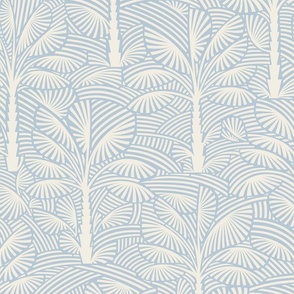 Exotic Palm Trees - Decorative, Tropical Nature in Baby Blue / Large / Eva Matise