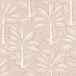 Exotic Palm Trees - Decorative, Tropical Nature in Beige and Cream / Large / Eva Matise