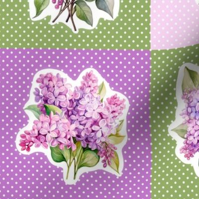 Lilac Bouquets 6x6 Patchwork Panels for Peel and Stick Wallpaper Swatch Stickers Patches Cheater Quilts Small Crafts 