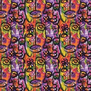 Duality in Neon: Abstract Gemini Twins Pattern