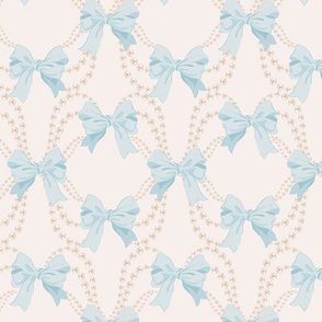 Pearly Bow_Light Blue on Cream
