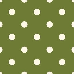 Polka dot - green & off-white