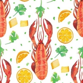 Lobster pattern on white