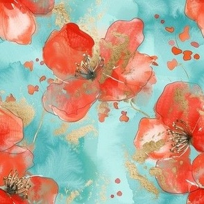 abstract delicate poppies