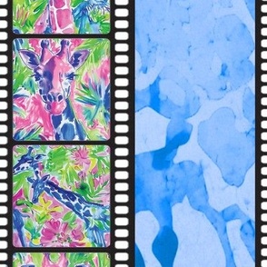 Giraffe Glamour Jam – Blue Giraffe Watercolor Wallpaper