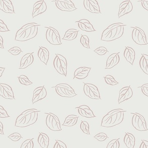 Simple Leaves Pink and Cream