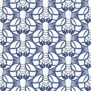 Crustacean tessellation - Tesselobster - navy blue (medium)