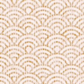Vintage abstract geometric sea waves in art deco style. Beige version.
