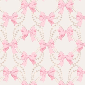 Pearly Bow_Light Pink on Cream