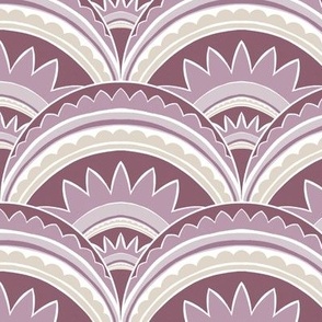 Boho Art Deco 'Mabel' Scallop mauve (M)