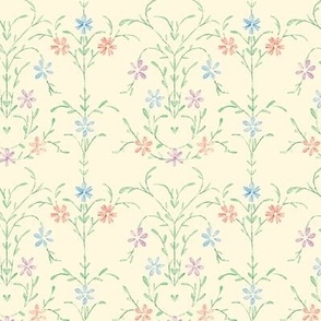 Floral stripes, Watercolor Design, Wallpaper, Fabric, Home Decor