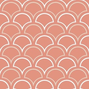Boho Art Deco 'Mabel' Scallop peach Coordinate dark (S) 