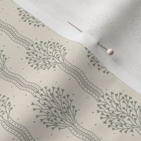 Cosette light: Foggy Sage & Ivory Bouquet Ribbon Stripe, Green Gray Small Floral