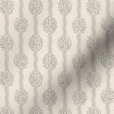 Cosette light: Foggy Sage & Ivory Bouquet Ribbon Stripe, Green Gray Small Floral