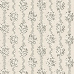Cosette light: Foggy Sage & Ivory Bouquet Ribbon Stripe, Green Gray Small Floral