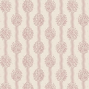 Cosette light: Dusky Rose & Off White Bouquet Ribbon Stripe, Rose Taupe Small Floral