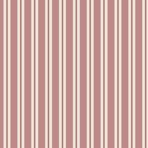 Allix Stripe: Dusky Rose Classic Stripe, Rose Taupe Narrow Stripe