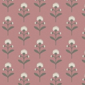 Naomi Floral: Dusky Rose & Foggy Sage Small Floral, Small Scale Botanical