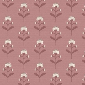Naomi Floral: Dusky Rose Small Floral, Small Scale Rose Taupe Botanical