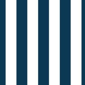 3/4 Inch Vertical Stripes Navy Blue and White