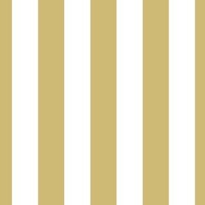 3/4 inch vertical stripes in white and honey yellow