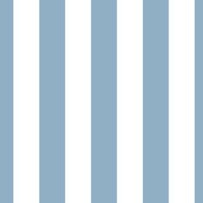 3/4 inch vertical stripes in white and blue