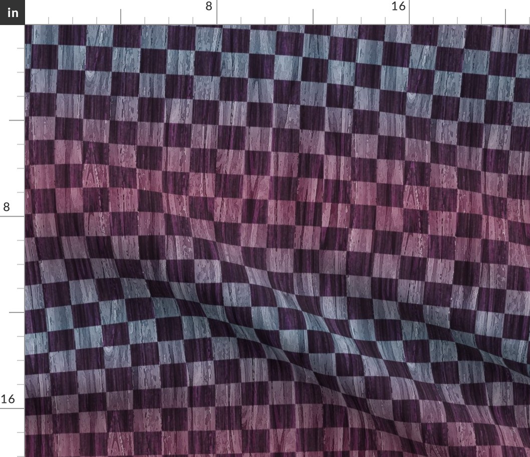 Purple Pink Ombre Wood Checker Squares