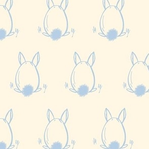 Bunny rabbit bum in blue//3 inches