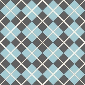 248 - Medium small aqua and grey scale Argyle classic plaid for preppy wallpaper, masculine décor, library pillows, English country golf club apparel, children's apparel, patchwork and quilting