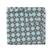 248 - Large scale real blue and grey Argyle classic plaid for preppy wallpaper, masculine décor, library pillows, English country golf club