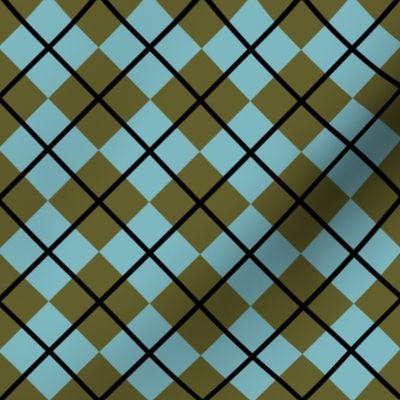 248 - Medium small scale subdued olive green and turquoise Argyle classic plaid for preppy wallpaper, masculine décor, library pillows, English country golf club apparel, children's apparel, patchwork and quilting