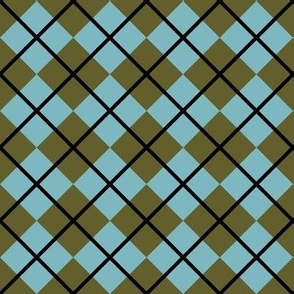 248 - Medium small scale subdued olive green and turquoise Argyle classic plaid for preppy wallpaper, masculine décor, library pillows, English country golf club apparel, children's apparel, patchwork and quilting