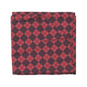 248 - Large scale vibration red and dark navy blue Argyle classic plaid for preppy wallpaper, masculine décor, library pillows, English country golf club