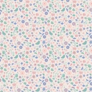 Small - Pretty Pastel ditsy floral, baby and nursery fabric and wallpaper
