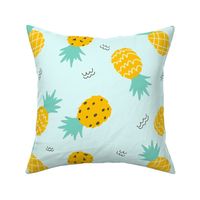 Fresh Pineapple Blue Pattern