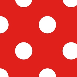 Polka Dots Bright Red  Larger Scale