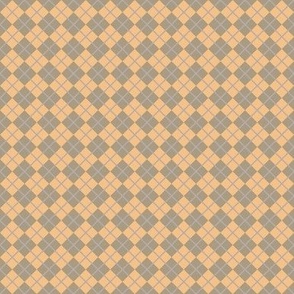 248 - Mini micro soft yellow and neutral beige Argyle classic plaid for kids apparel, nursery bed linen, patchwork, quilting, dollhouse decor, pet accessories