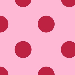 Polka Dots Pink Raspberry  Larger Scale