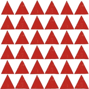 (small) rustic texture blockprint minimalistic triangles poppy red white