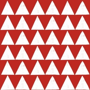 (small) rustic texture blockprint minimalistic triangles poppy red white