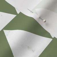 (small) rustic texture blockprint minimalistic triangles white green sage