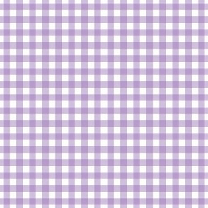 Gingham check white and purple small
