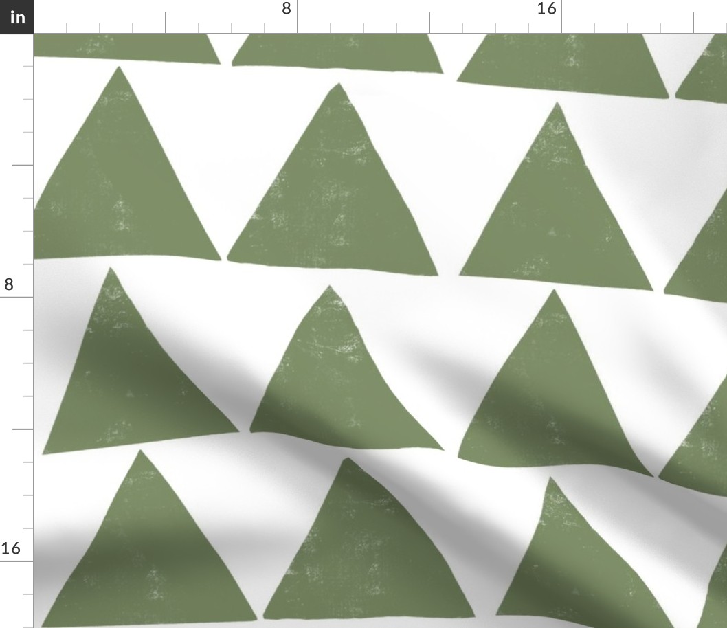 rustic texture blockprint minimalistic triangles white green sage
