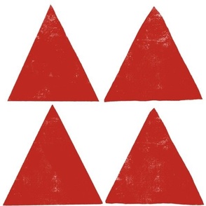 rustic texture blockprint minimalistic triangles poppy red white