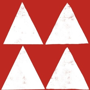 rustic texture blockprint minimalistic triangles poppy red white