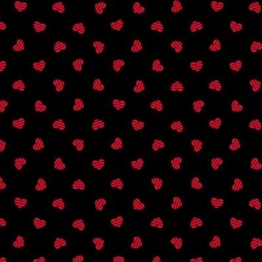 Small-Red Cutout Hearts on black
